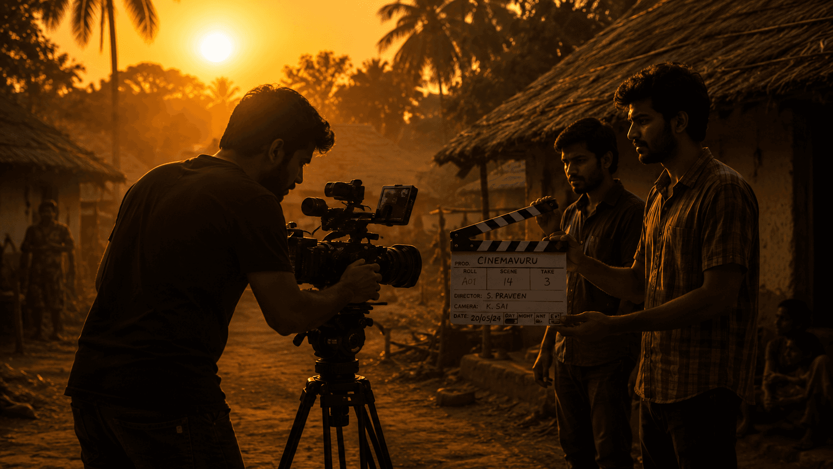 Telugu filmmaker shooting in village